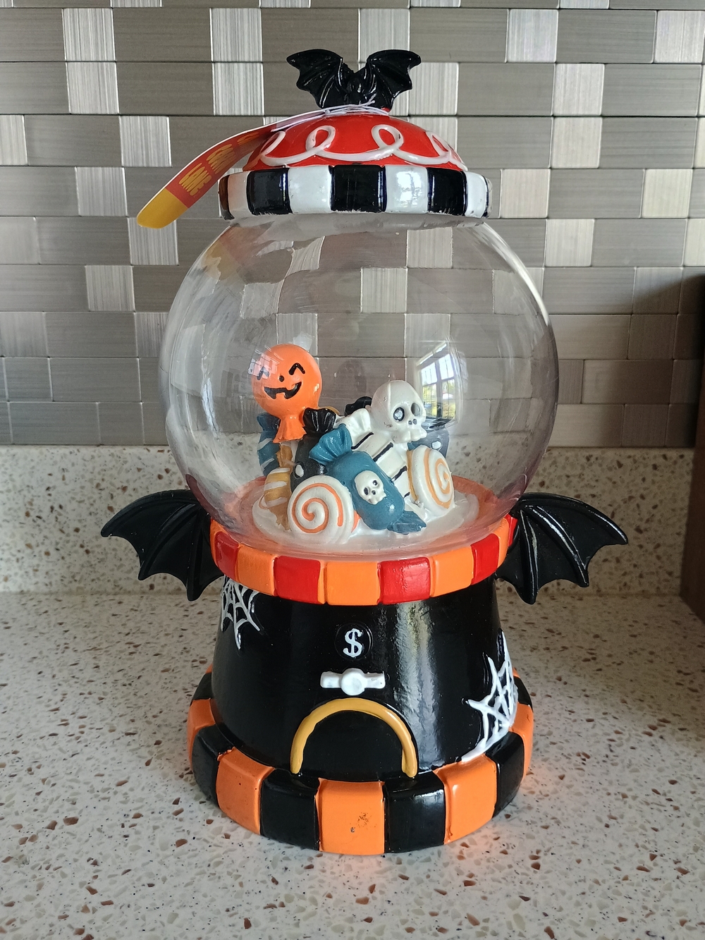 Candy Corn Lane Halloween Faux Gumball Machine Bat Pumpkin Skull NEW